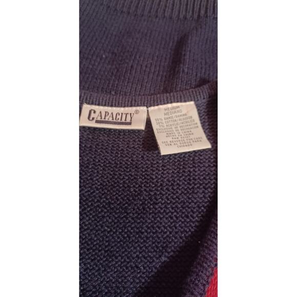 VTG Capacity Teddy Bear Christmas Sweater Vest Women's Size Medium Grannycore - Picture 5 of 6